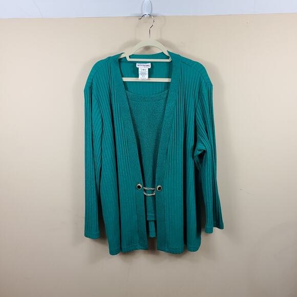 Vintage Preceptions Cardigan with Attached Tank Size 18 - Picture 1 of 9